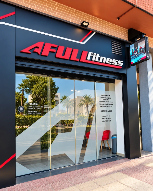 Fachada del gimnasio AFullFitness en Murcia, en C. San Rafael